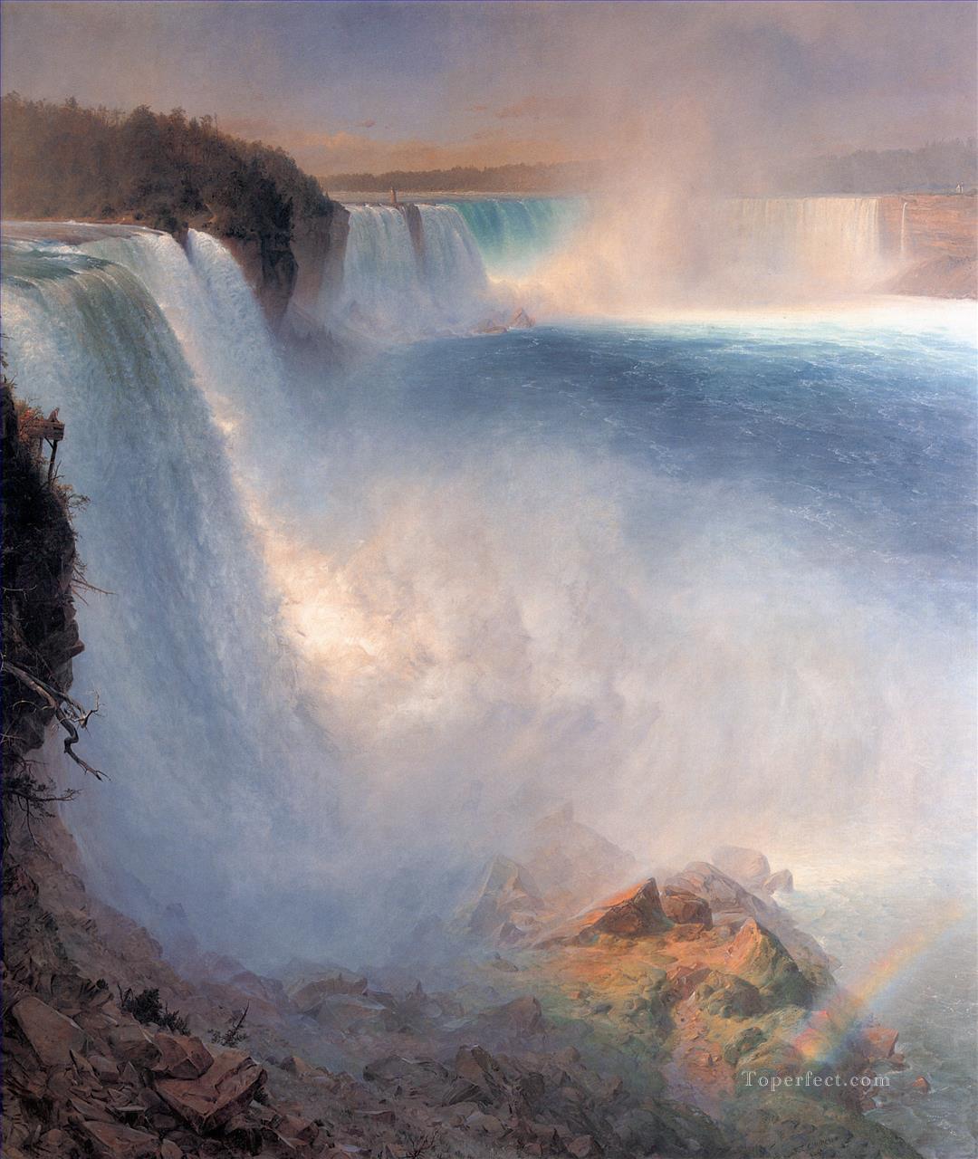 Niagara Falls from the American Side scenery Hudson River Frederic Edwin Church Oil Paintings